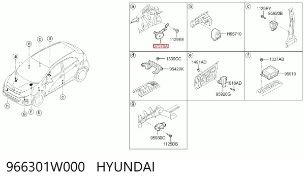 Sinal sonoro (cláxon) 966301W000 Hyundai/Kia