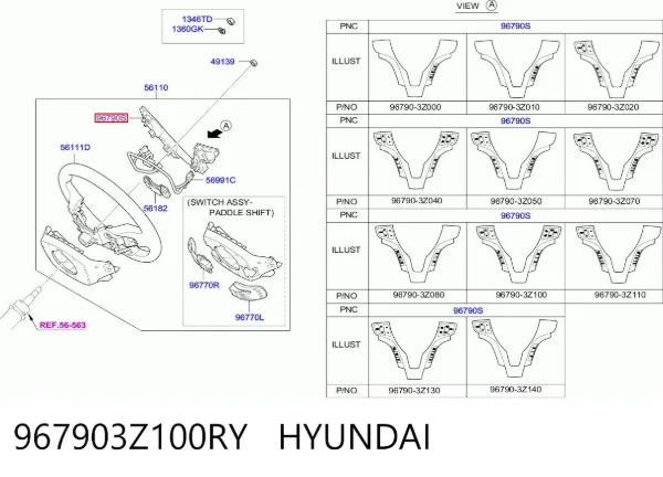  967903Z100RY Hyundai/Kia