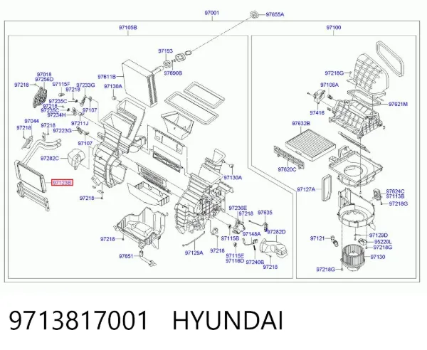 Radiador de forno (de aquecedor) 9713817001 Hyundai/Kia
