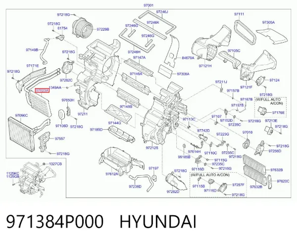 Radiador de forno (de aquecedor) 971384P000 Hyundai/Kia