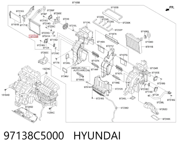 Radiador de forno (de aquecedor) 97138C5000 Hyundai/Kia