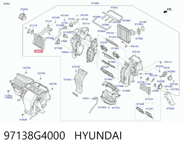 Radiador de forno (de aquecedor) 97138G4000 Hyundai/Kia