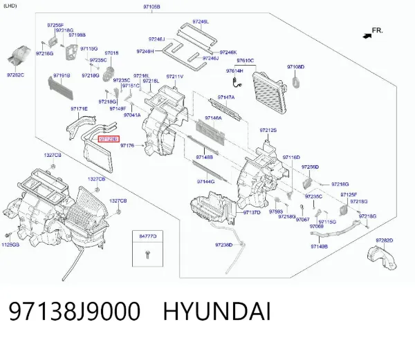 Radiador de forno (de aquecedor) 97138J9000 Hyundai/Kia