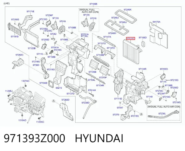 Vaporizador de aparelho de ar condicionado Hyundai I40 I