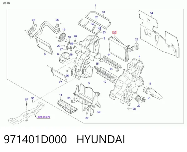 Vaporizador de aparelho de ar condicionado 971401D000 Hyundai/Kia