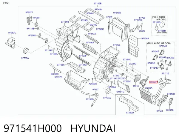Acionamento de comporta de forno 971541H000 Hyundai/Kia