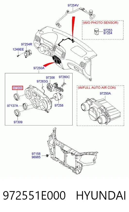 Unidade de controlo dos modos de aquecimento/condicionamento Hyundai Accent III