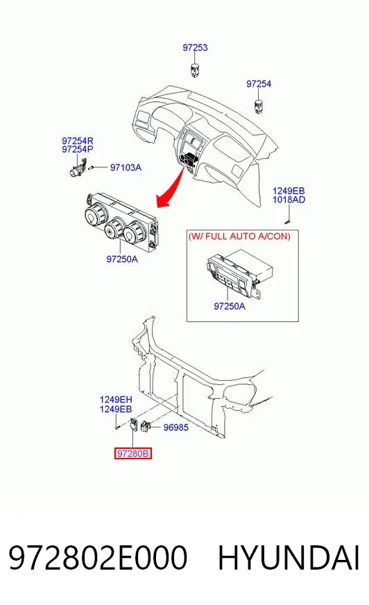 Sensor de sujidade de ar 972802E000 Hyundai/Kia