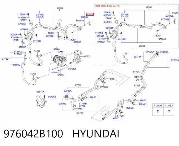 Válvula TRV de aparelho de ar condicionado 976042B100 Hyundai/Kia