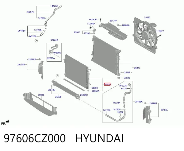 Radiador de aparelho de ar condicionado 97606CZ000 Hyundai/Kia