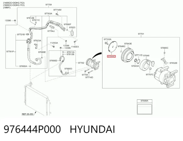 Acoplamento (bobina magnética) do compressor de aparelho de ar condicionado Hyundai Elantra V
