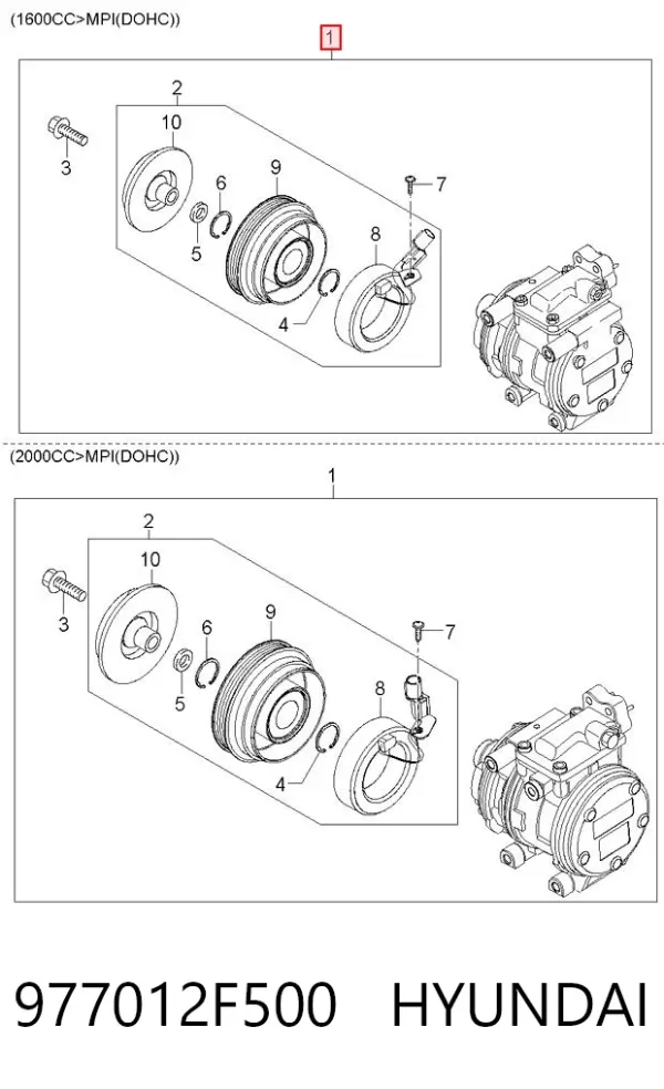 Compressor de aparelho de ar condicionado 977012F500 Hyundai/Kia