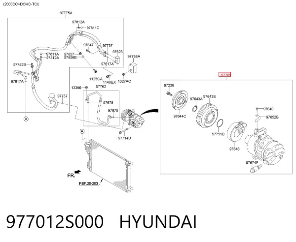 Compressor de aparelho de ar condicionado 977012S000 Hyundai/Kia