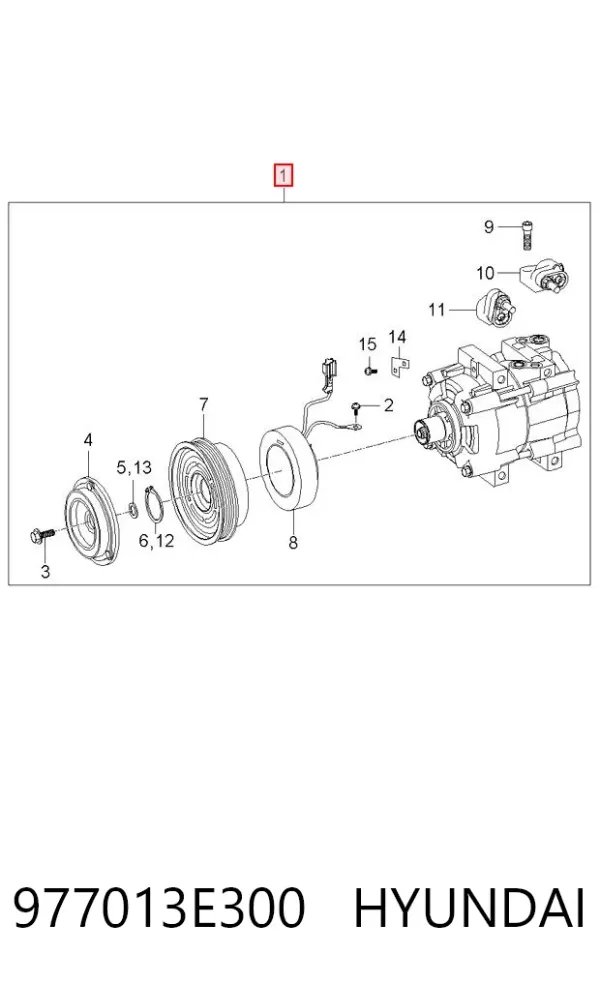 Compressor de aparelho de ar condicionado 977013E300 Hyundai/Kia