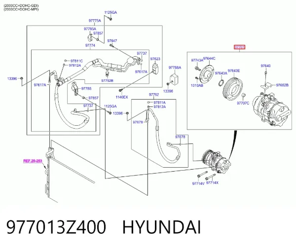 Compressor de aparelho de ar condicionado 977013Z400 Hyundai/Kia