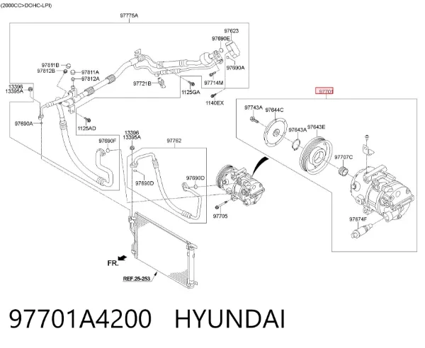 Compressor de aparelho de ar condicionado 97701A4200 Hyundai/Kia