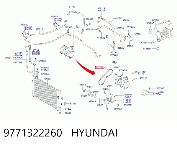 Correia dos conjuntos de transmissão 9771322260 Hyundai/Kia