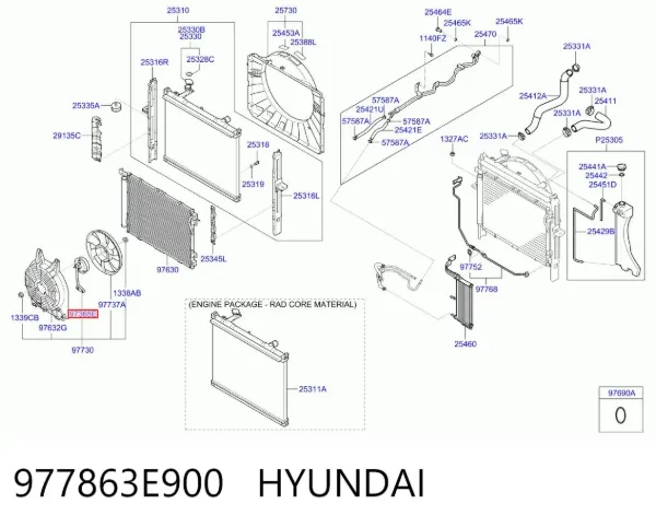 Motor de ventilador de aparelho de ar condicionado 977863E900 Hyundai/Kia