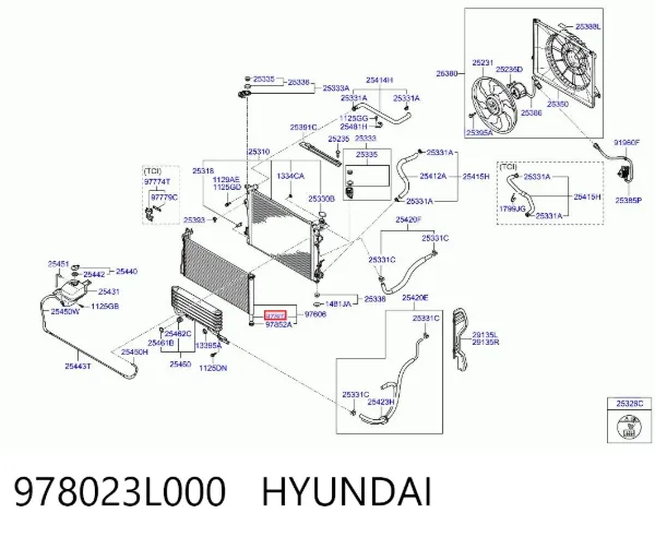 Tanque de recepção do secador de aparelho de ar condicionado 978023L000 Hyundai/Kia