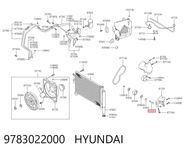 Parafuso do compressor de aparelho de ar condicionado 9783022000 Hyundai/Kia