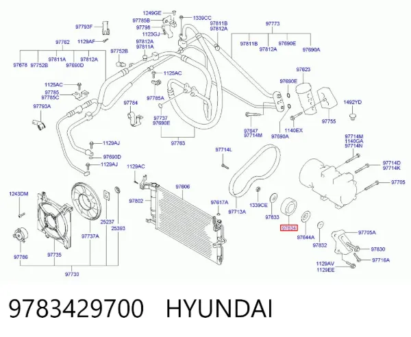 Rolo de reguladora de tensão da correia de transmissão 9783429700 Hyundai/Kia
