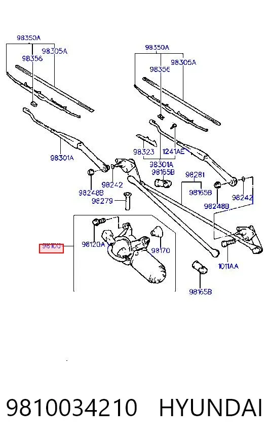 Motor de limpador pára-brisas do pára-brisas Hyundai Sonata III