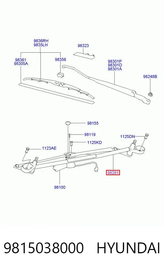 Trapézio de limpador pára-brisas Hyundai Sonata IV