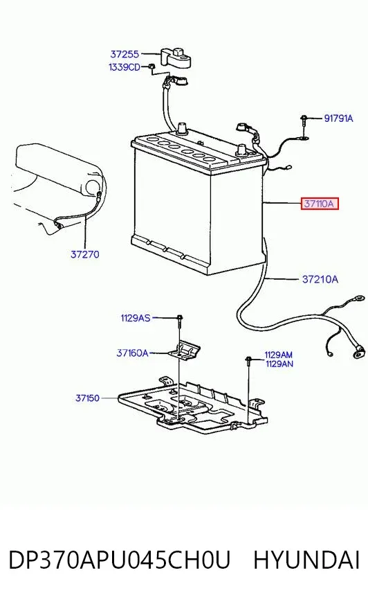 Bateria recarregável (PILHA) DP370APU045CH0U Hyundai/Kia