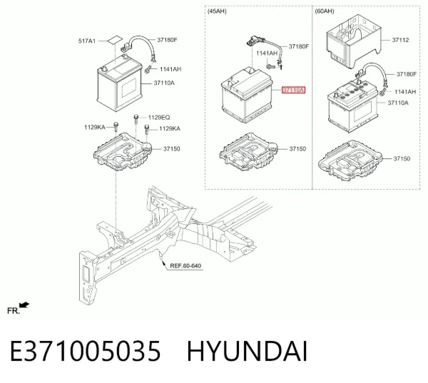 Bateria recarregável (PILHA) E371005035 Hyundai/Kia