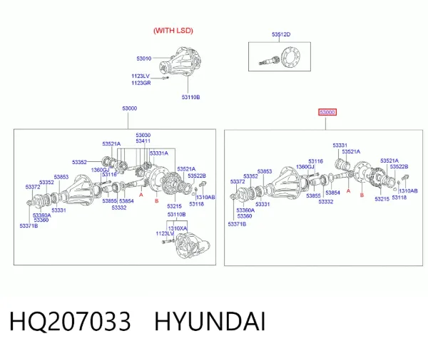 Redutor do eixo traseiro Hyundai Galloper JK