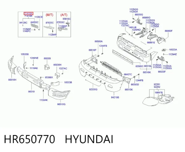 Proteção de motor, de panela (da seção de motor) HR650770 Hyundai/Kia