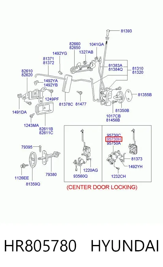 Motor acionador de abertura/fechamento da porta dianteira HR805780 Hyundai/Kia