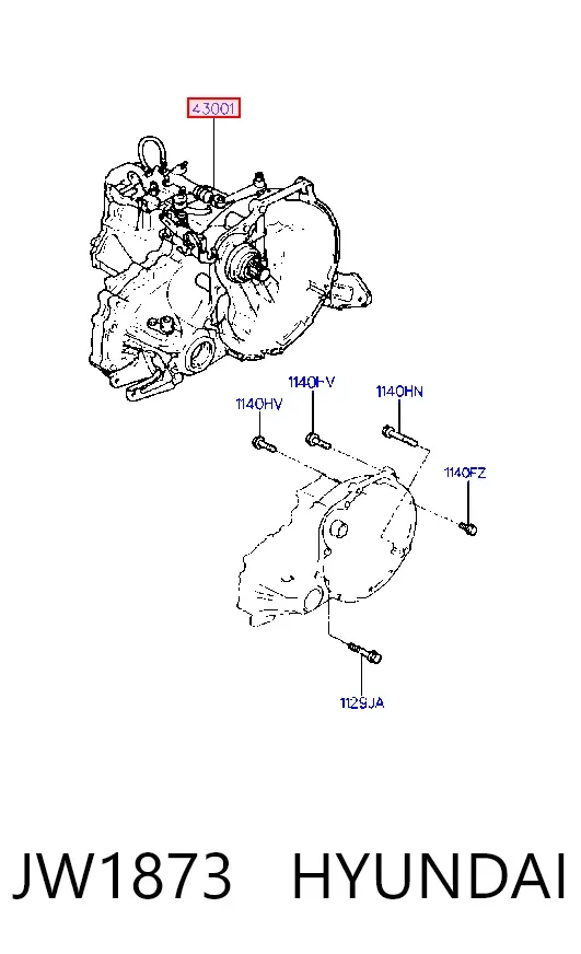 Caixa de Mudança montada (caixa mecânica de velocidades) JW1873 Hyundai/Kia