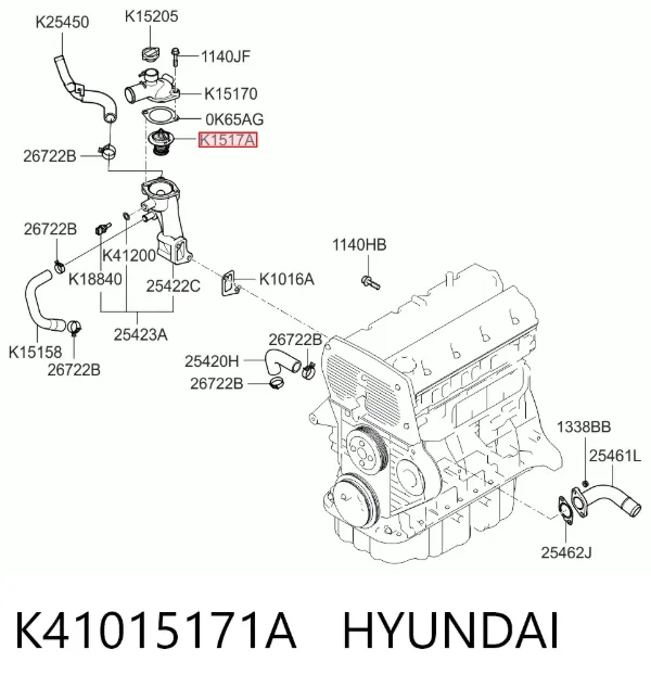 Termostato K41015171A Hyundai/Kia