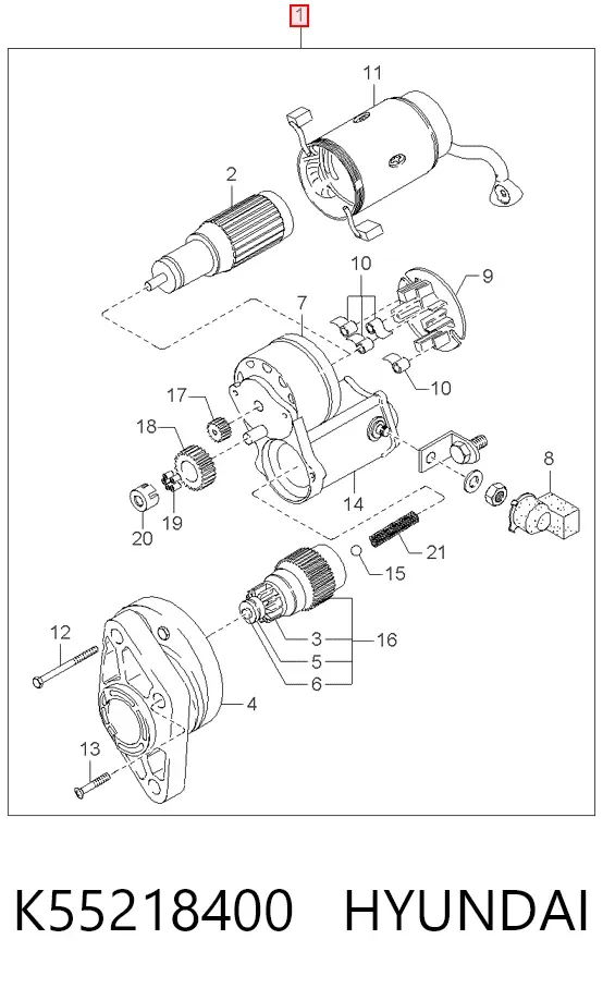 Motor de arranco K55218400 Hyundai/Kia