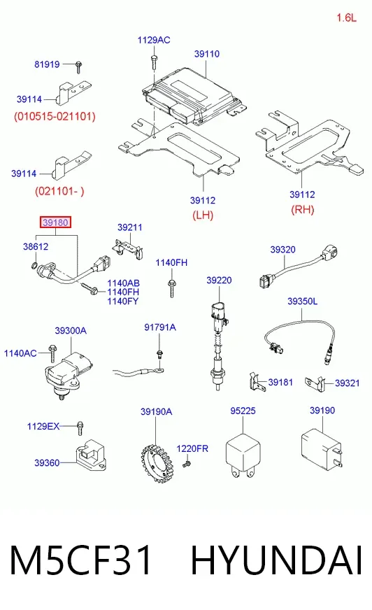Sensor de posição (de revoluções) de cambota M5CF31 Hyundai/Kia