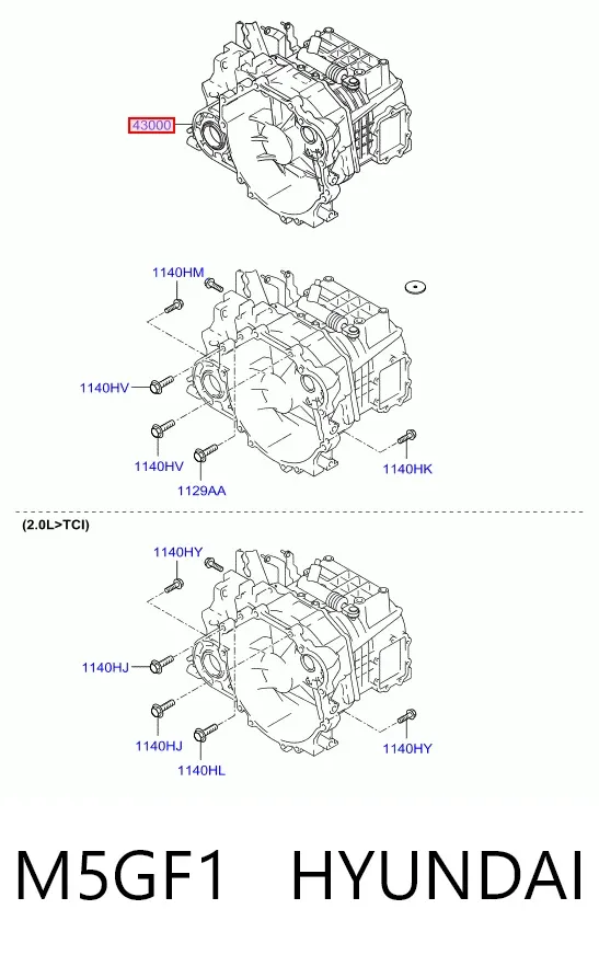 Caixa de Mudança montada (caixa mecânica de velocidades) M5GF1 Hyundai/Kia
