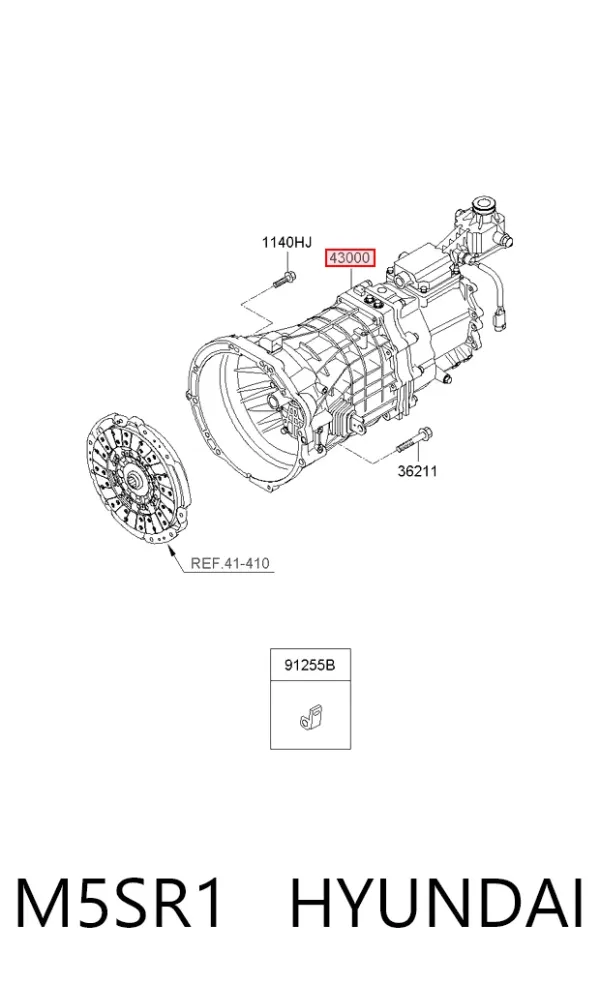 Caixa de Mudança montada (caixa mecânica de velocidades) M5SR1 Hyundai/Kia
