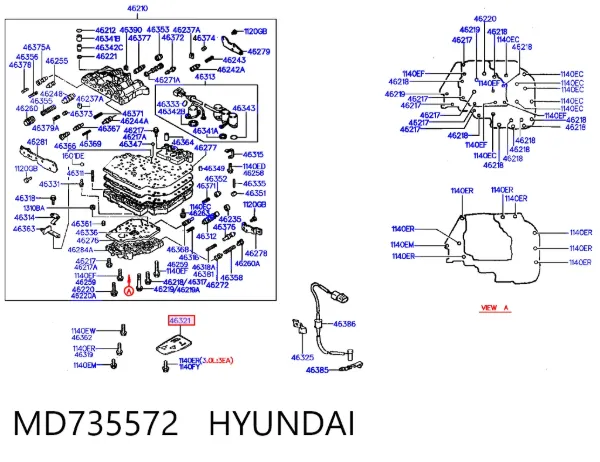 Filtro da Caixa Automática de Mudança MD735572 Hyundai/Kia