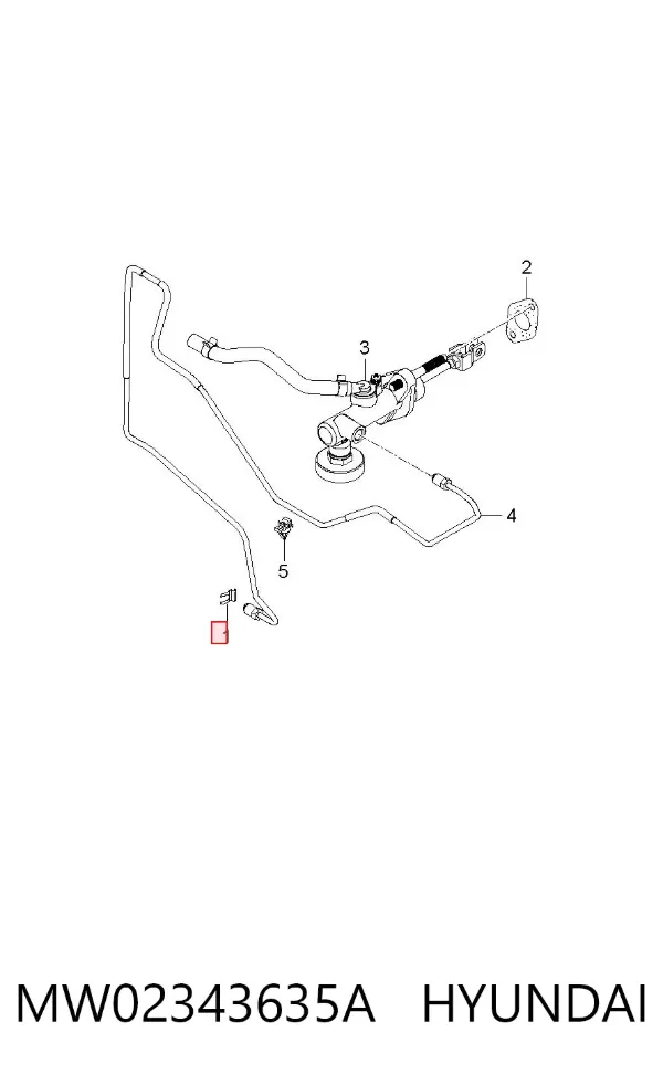 Braçadeira de fixação do freio de mangueira MW02343635A Hyundai/Kia