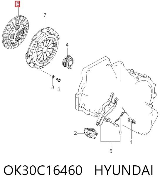 Disco de embraiagem OK30C16460 Hyundai/Kia