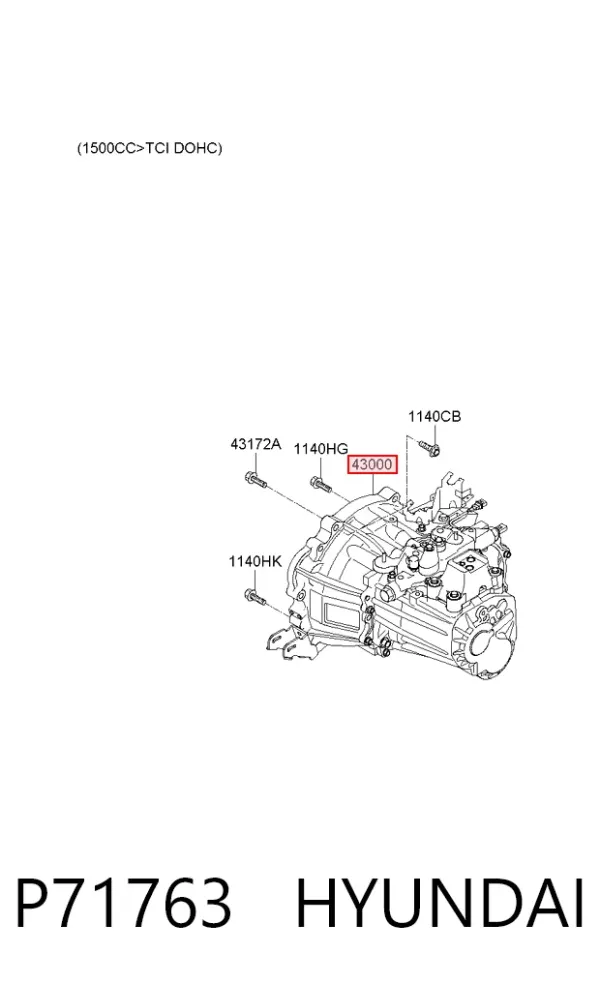 Caixa de Mudança montada (caixa mecânica de velocidades) P71763 Hyundai/Kia