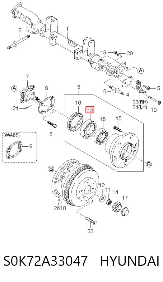 Rolamento interno de cubo traseiro KIA Carnival I