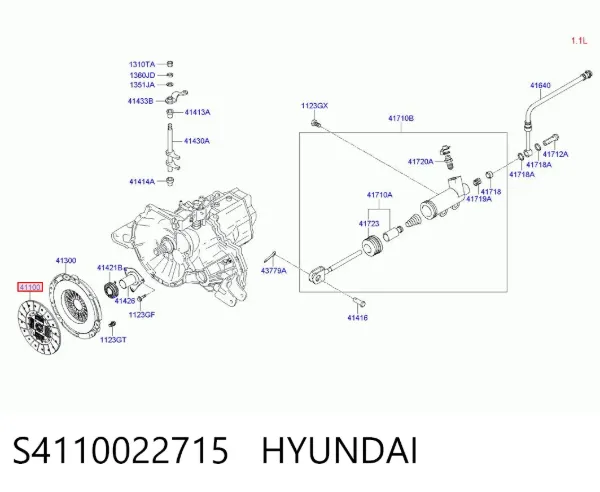 Disco de embraiagem S4110022715 Hyundai/Kia