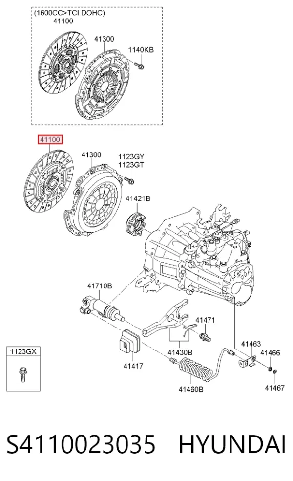 Disco de embraiagem S4110023035 Hyundai/Kia