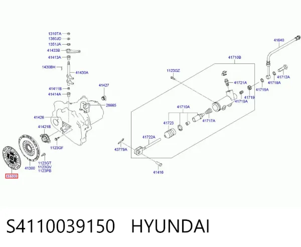 Disco de embraiagem S4110039150 Hyundai/Kia