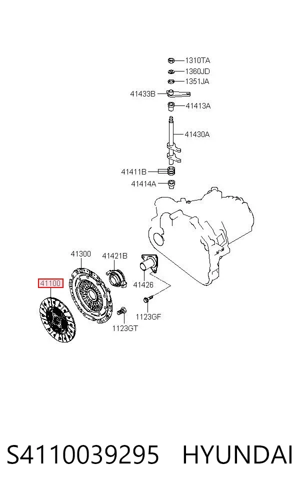Disco de embraiagem S4110039295 Hyundai/Kia