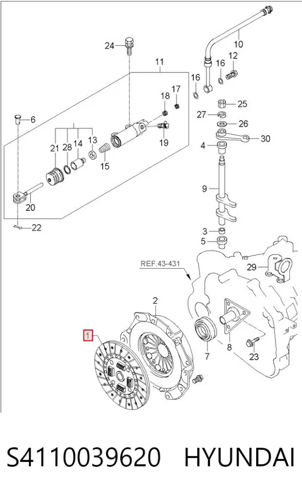 Disco de embraiagem S4110039620 Hyundai/Kia