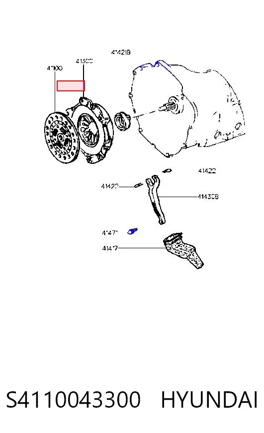 Disco de embraiagem S4110043300 Hyundai/Kia