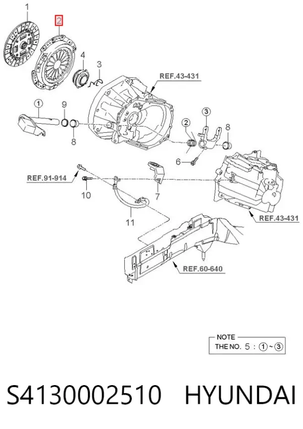 Cesta de embraiagem S4130002510 Hyundai/Kia